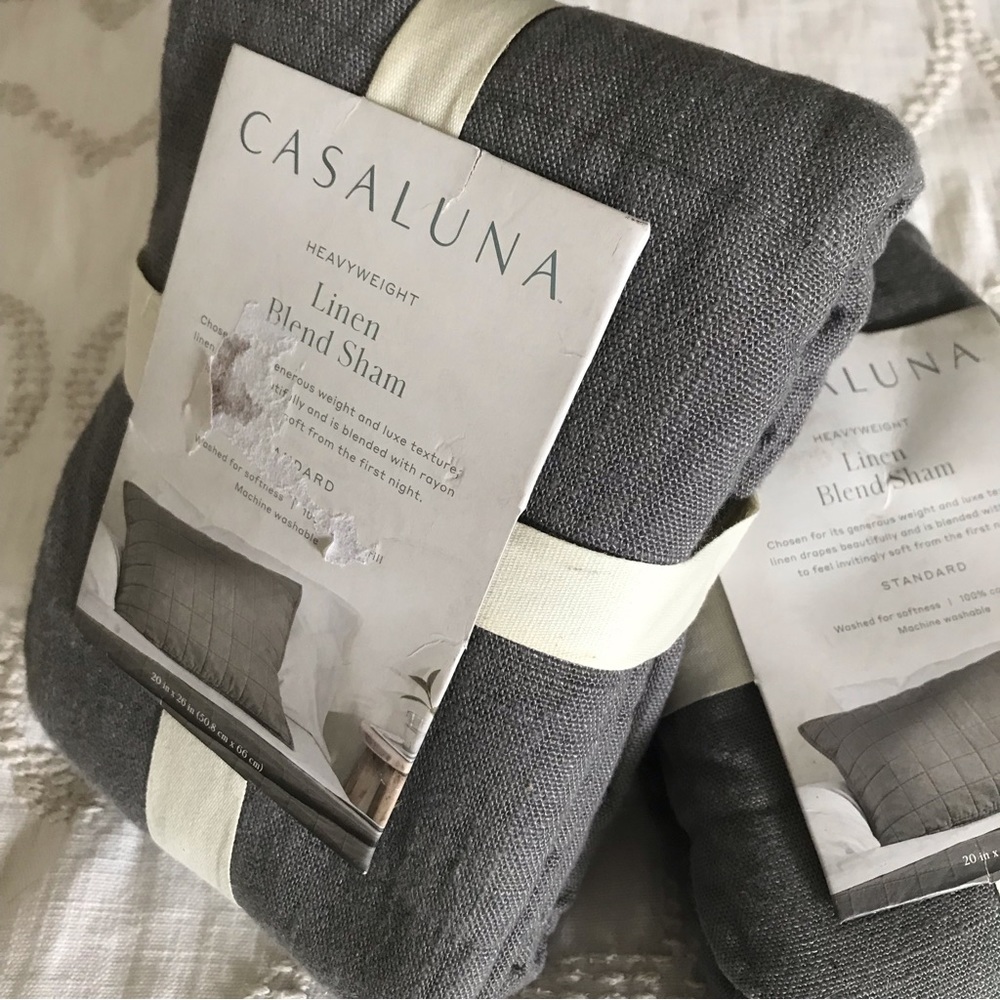 Pair of Casaluna linen standard bed shams